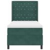 vidaXL Lit &agrave; Ressorts avec Matelas LED Vert fonc&eacute; 90 x 200 cm Velours