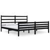 vidaXL Cadre de lit sans matelas noir bois massif
