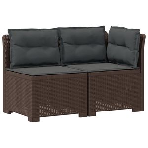 vidaXL Canap&eacute; de jardin 2 places avec coussins look rotin 2 place PP