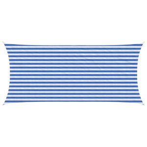 vidaXL Voile d'ombre 2 x 4,5 m HDPE Rectangulaire Bleu et Blanc