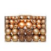 vidaXL Ensemble de boules de No&euml;l 100 pcs 3/4/6 cm Rose/Dor&eacute;
