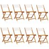 vidaXL Chaises de jardin pliantes lot de 8 tissu et bois massif