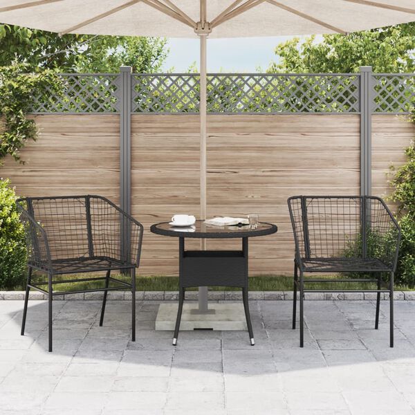 vidaXL Chaises de jardin lot de 2 Noir Résine tressée