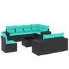 vidaXL Ensemble de canap&eacute; de jardin 9 pcs avec coussins noir r&eacute;sine tress&eacute;e
