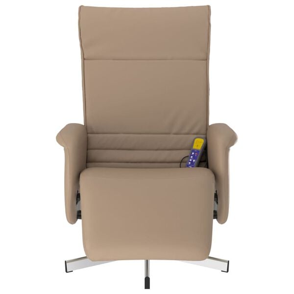 vidaXL Fauteuil inclinable de massage repose-pieds cappuccino