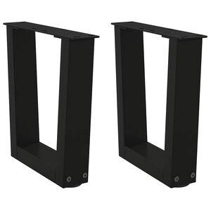 vidaXL Pieds de table basse en V 2 pi&egrave;ces Noir 30 x (30-31,3) cm Acier
