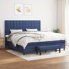 vidaXL Sommier &agrave; lattes de lit avec matelas Bleu 200x200 cm Tissu