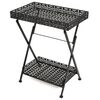 vidaXL Table &agrave; th&eacute; pliante Style vintage M&eacute;tal 58 x 35 x 72 cm Noir