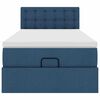 vidaXL Cadre de lit ottoman avec matelas bleu 90x190 cm tissu