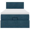 vidaXL Cadre de lit ottoman avec matelas bleu fonc&eacute; 100x200 cm velours