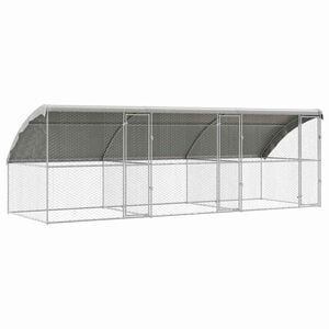 vidaXL Kennel pour Chiens 3 pc Argent&eacute; 6 x 2 x 2 m Acier galvanis&eacute;