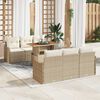 vidaXL Ensemble de canap&eacute; de jardin 7 pcs Beige Poly rotin