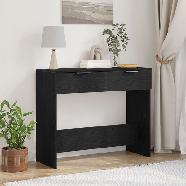 vidaXL Table console Chêne noir 90 x 36 x 75 cm Bois d'ingénierie