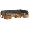 vidaXL Ensemble de canap&eacute;s d'ext&eacute;rieur 10 pc Naturel et Anthracite