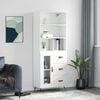 vidaXL Buffet haut Blanc 69,5x34x180 cm Bois d'ing&eacute;nierie