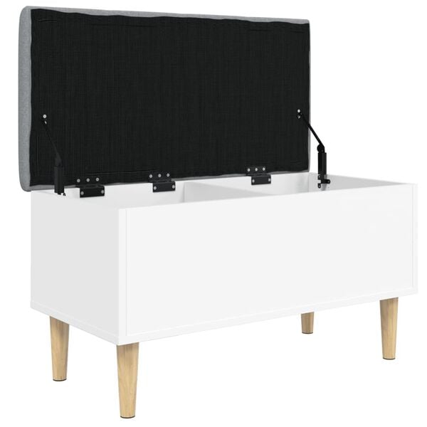 vidaXL Banc de rangement blanc 82x42x46 cm bois d'ing&eacute;nierie