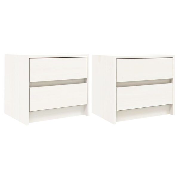 vidaXL Tables de chevet 2 pcs blanc 40x31x35,5 cm bois de pin massif