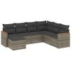 vidaXL Salon de jardin avec coussins 7 pcs gris r&eacute;sine tress&eacute;e