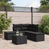 vidaXL Salon de jardin 6 pcs avec coussins noir r&eacute;sine tress&eacute;e