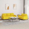 vidaXL Ensemble de canap&eacute;s 2 pcs avec coussins Jaune clair Tissu
