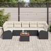 vidaXL Ensemble de canap&eacute; de jardin avec coussin 8 pcs Noir polyrotin