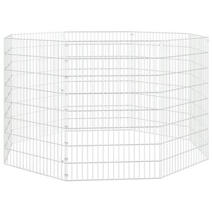 vidaXL Enclos pour animaux en libert&eacute; 8 panneaux 54x80cm fer galvanis&eacute;