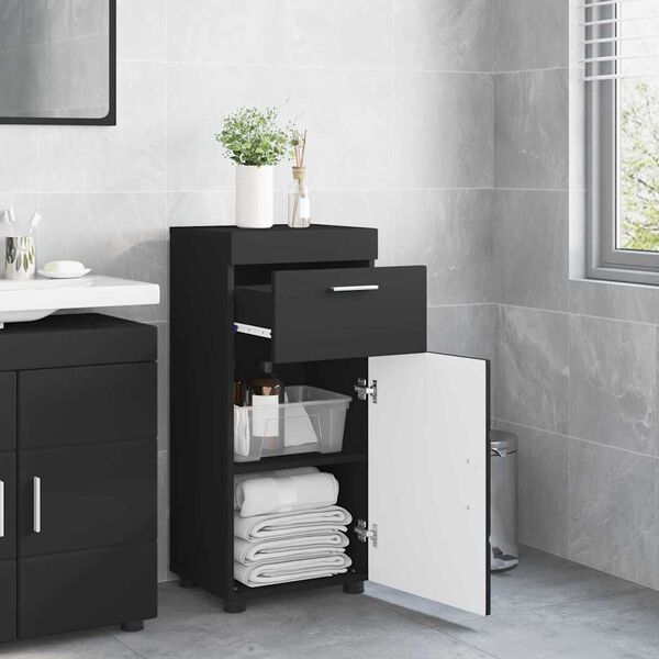 vidaXL Ensemble de Meubles de Salle de Bain avec tiroir TULUM Noir