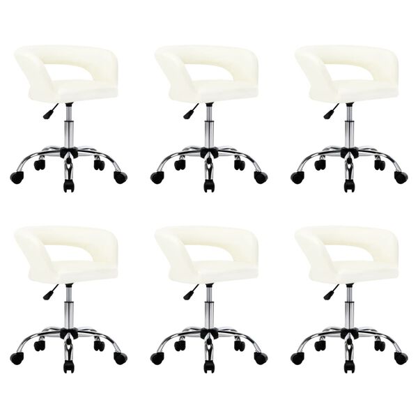 vidaXL Chaises &agrave; manger lot de 6 blanc similicuir
