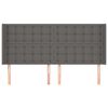 vidaXL T&ecirc;te de lit avec oreilles Gris 183x16x118/128 cm Similicuir