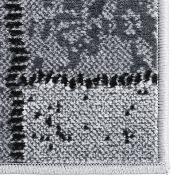 vidaXL Tapis BCF Gris avec motif de blocs 80x350 cm