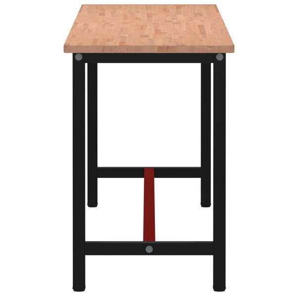 vidaXL &Eacute;tabli 200x55x81,5 cm bois massif de h&ecirc;tre et m&eacute;tal