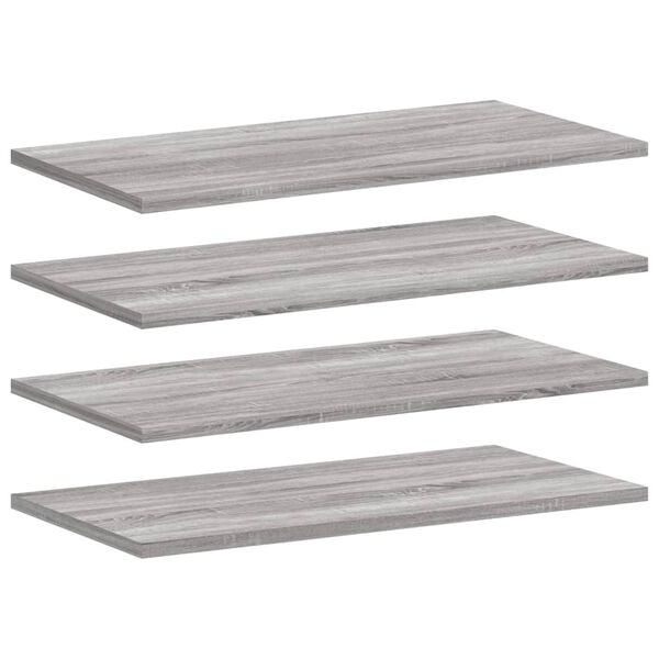 vidaXL &Eacute;tag&egrave;res murales 4 pcs sonoma gris 60x20x1,5 cm bois ing&eacute;nierie