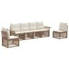 vidaXL Ensemble de canap&eacute; de jardin 6 pcs Beige polyrotin