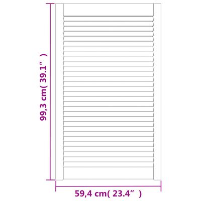 vidaXL Porte d'armoire à persiennes blanc 99,3x59,4 cm pin massif