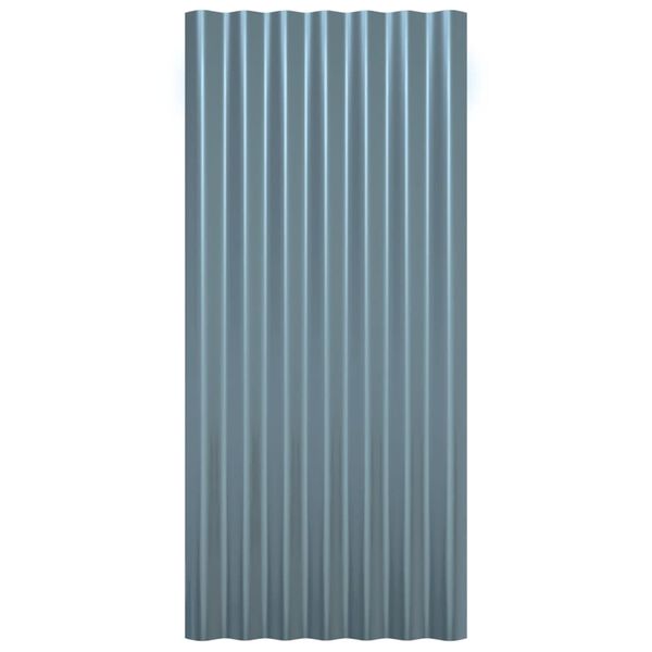 vidaXL Panneaux de toiture 36 pcs Acier galvanis&eacute; Gris 80x36 cm