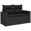 vidaXL Salon de jardin avec coussins 13 pcs noir r&eacute;sine tress&eacute;e