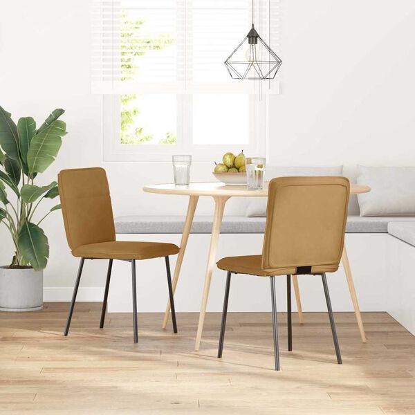 vidaXL Chaises à manger lot de 2 Marron Velours