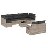 vidaXL Salon de jardin avec coussins 10 pcs gris clair r&eacute;sine tress&eacute;e