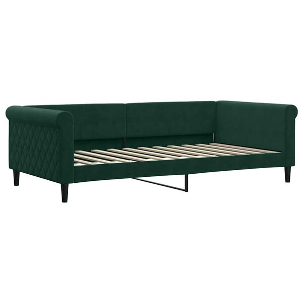vidaXL Lit de jour avec matelas vert fonc&eacute; 100x200 cm velours