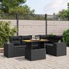 vidaXL Salon de jardin 6 pcs avec coussins noir r&eacute;sine tress&eacute;e