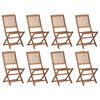 vidaXL Chaises pliables d'extérieur et coussins lot de 8 Bois d'acacia