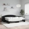 vidaXL Lit de jour avec gigogne et matelas noir 90x200 cm velours