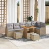 vidaXL Ensemble de canap&eacute; de jardin 9 pcs Beige et Gris clair