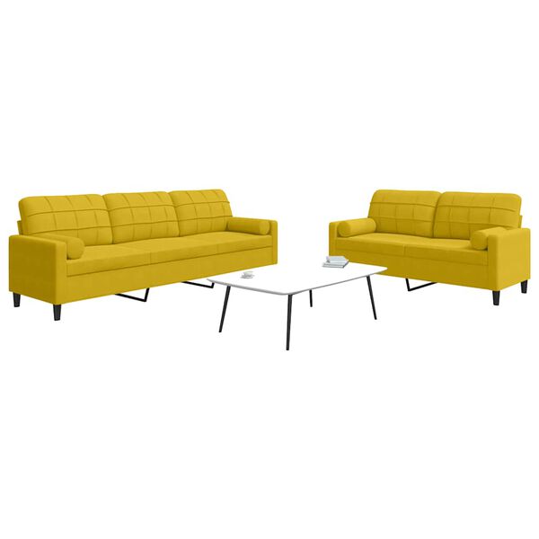 vidaXL Ensemble de canapés 2 pcs avec coussins et traversins velours