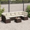 vidaXL Ensemble de canap&eacute; de jardin avec coussin 8 pcs Marron et Cr&egrave;me