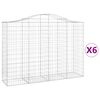 vidaXL Paniers &agrave; gabions arqu&eacute;s 6 pcs 200x50x140/160 cm Fer galvanis&eacute;