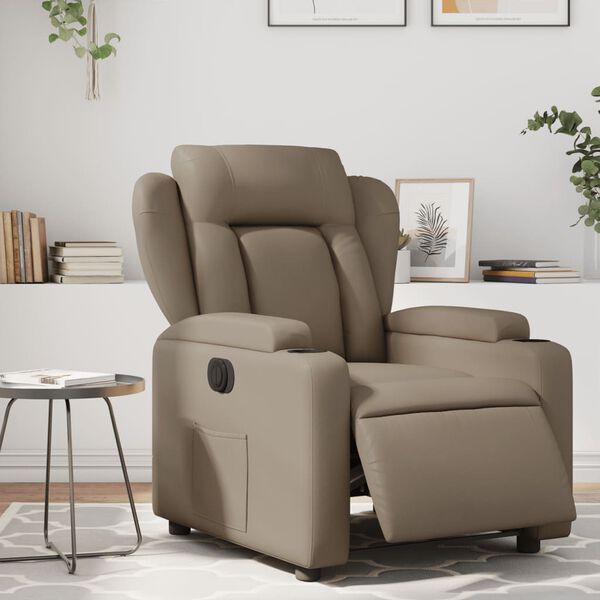 vidaXL Fauteuil inclinable &eacute;lectrique Cappuccino Similicuir