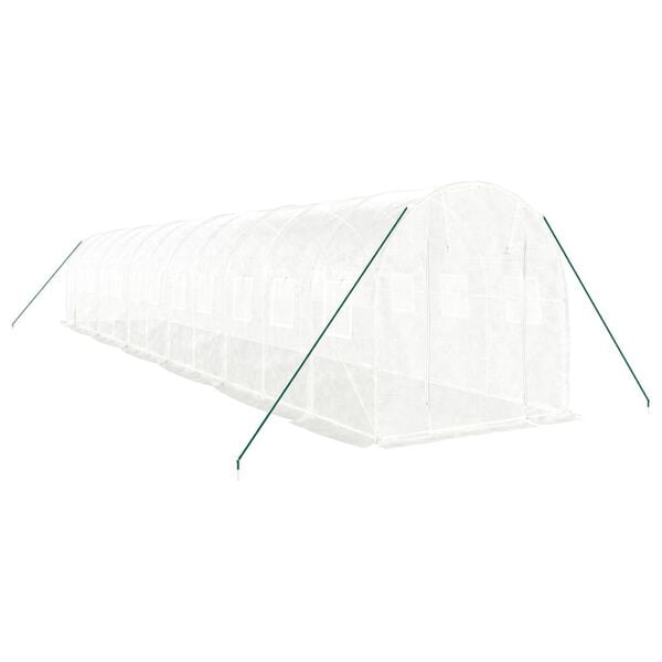 vidaXL Serre avec cadre en acier blanc 24 m&sup2; 12x2x2 m