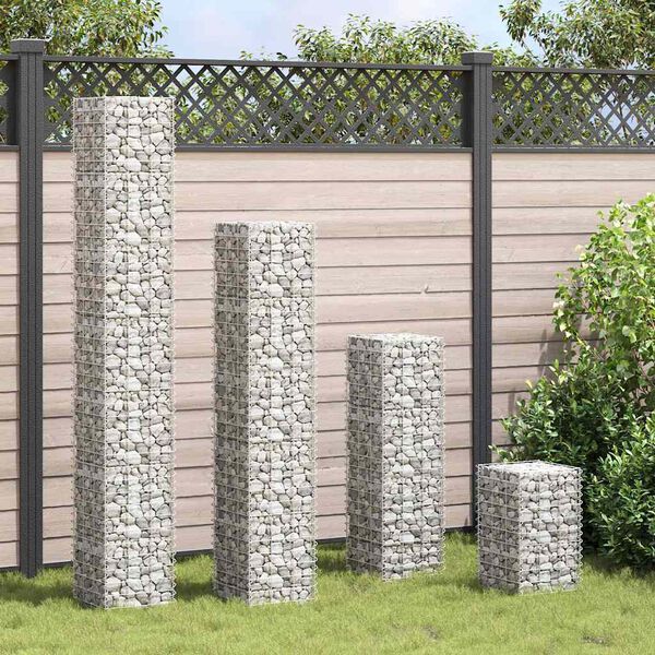 vidaXL Lits sur&eacute;lev&eacute;s en gabion 4 pcs 30x30x50/100/150/200 cm Fer