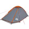 vidaXL Tente de camping à dôme 2 personnes gris et orange imperméable